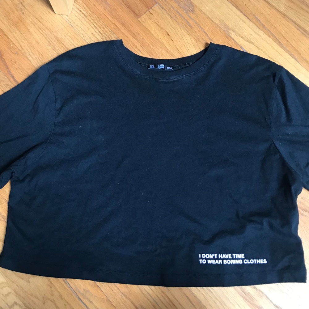 Zara Black Cropped Top